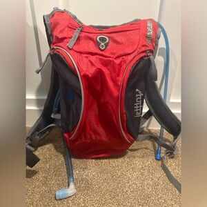 Jetflow Water Bottle Red and Gray Hydration Backpack
